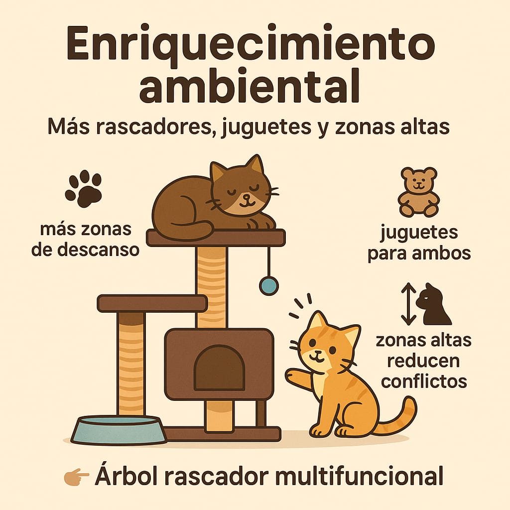 Mi gato bufa al nuevo gatito