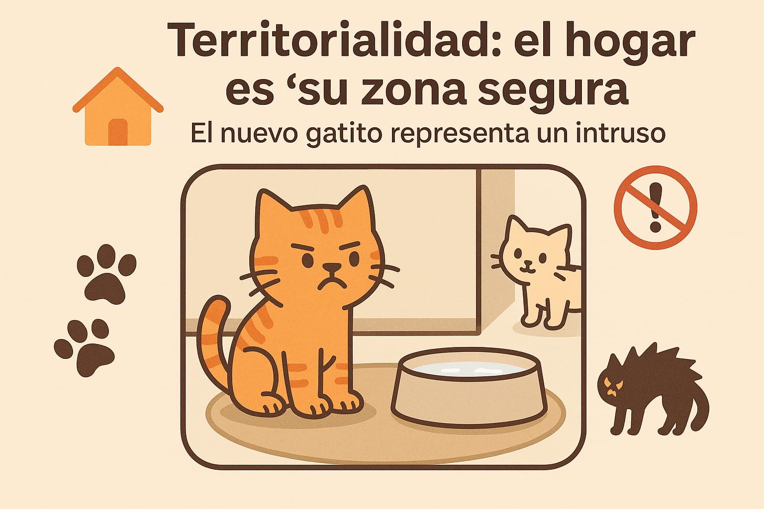 Territorialidad: el hogar es “su zona segura” y el nuevo gatito representa un intruso.