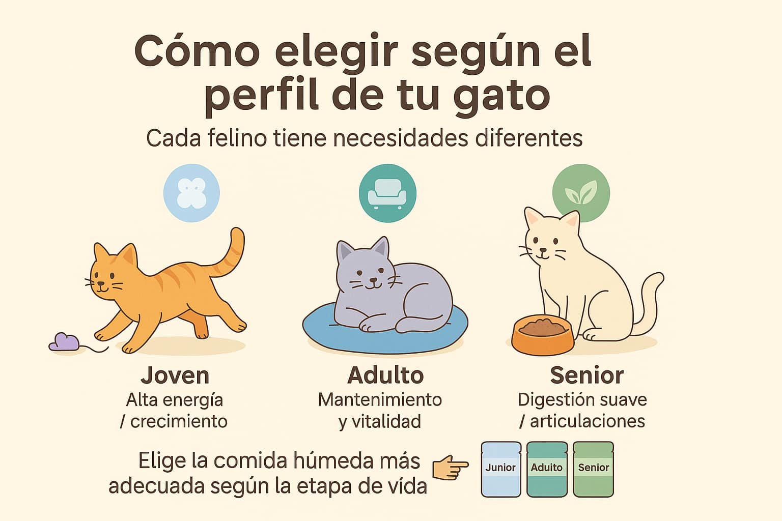 Cómo elegir según el perfil de tu gato