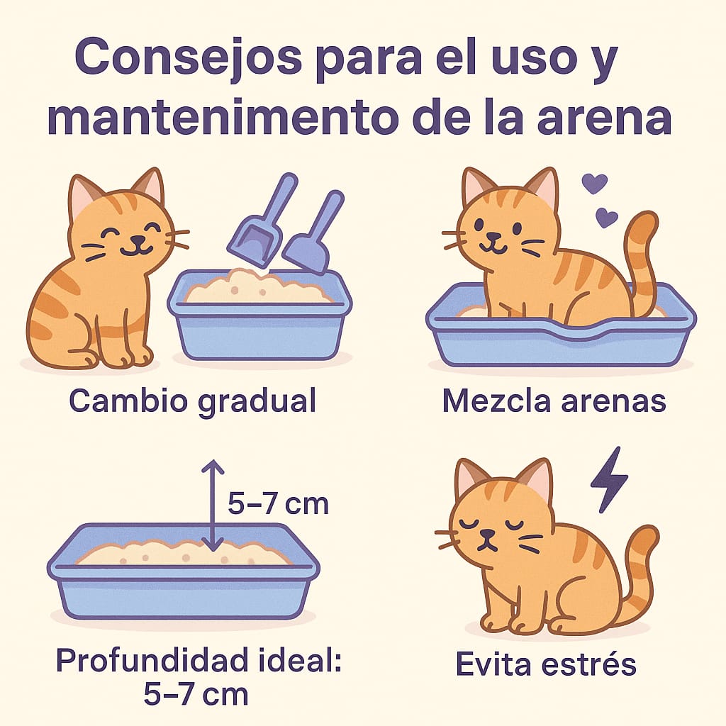 Consejos para el uso y mantenimiento de la arena
