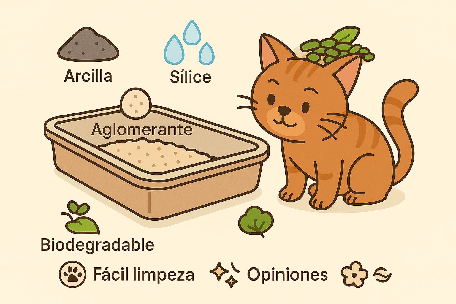 Introducción a las arenas para gatos